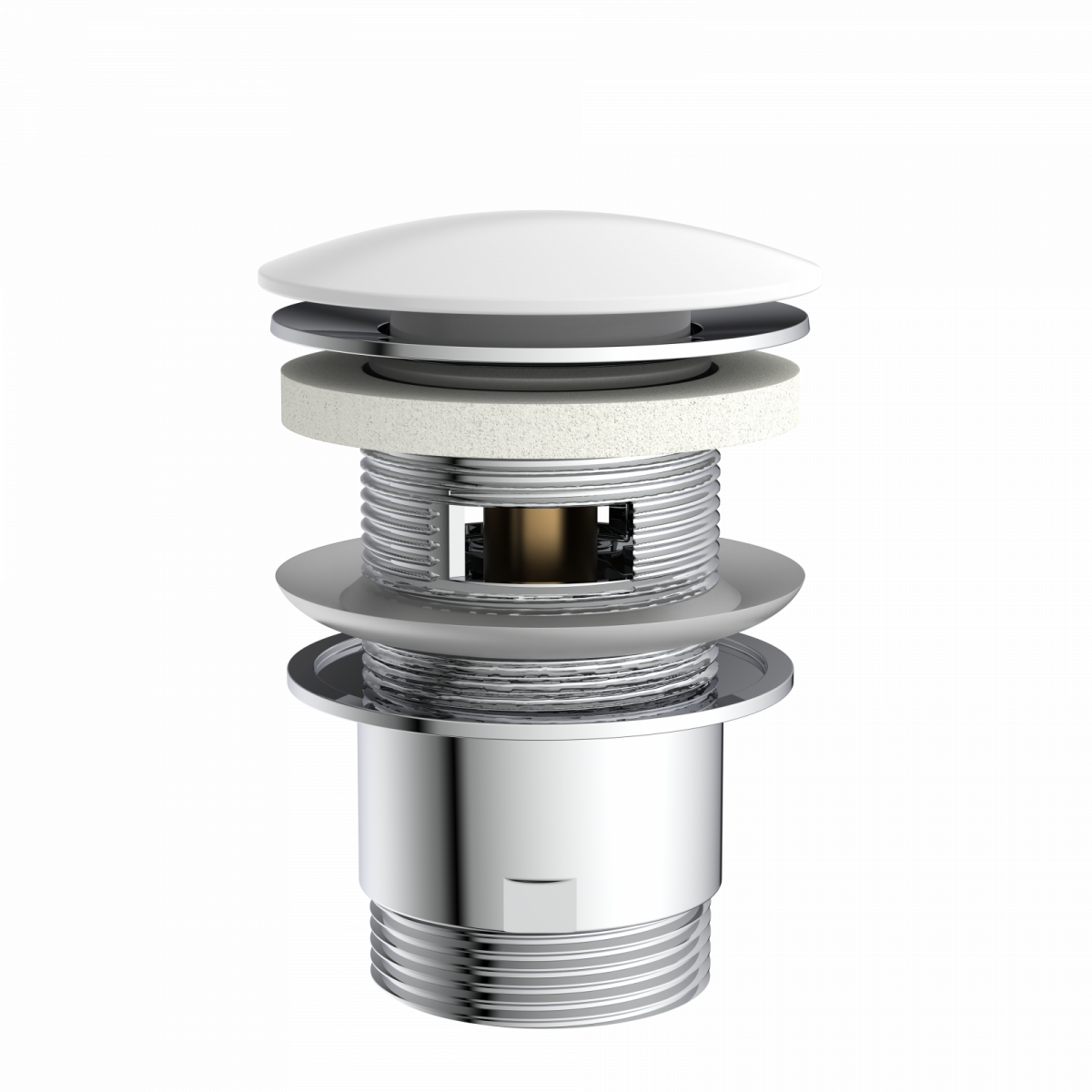 Ablaufventil mit &Uuml;berlauf Wei&szlig;