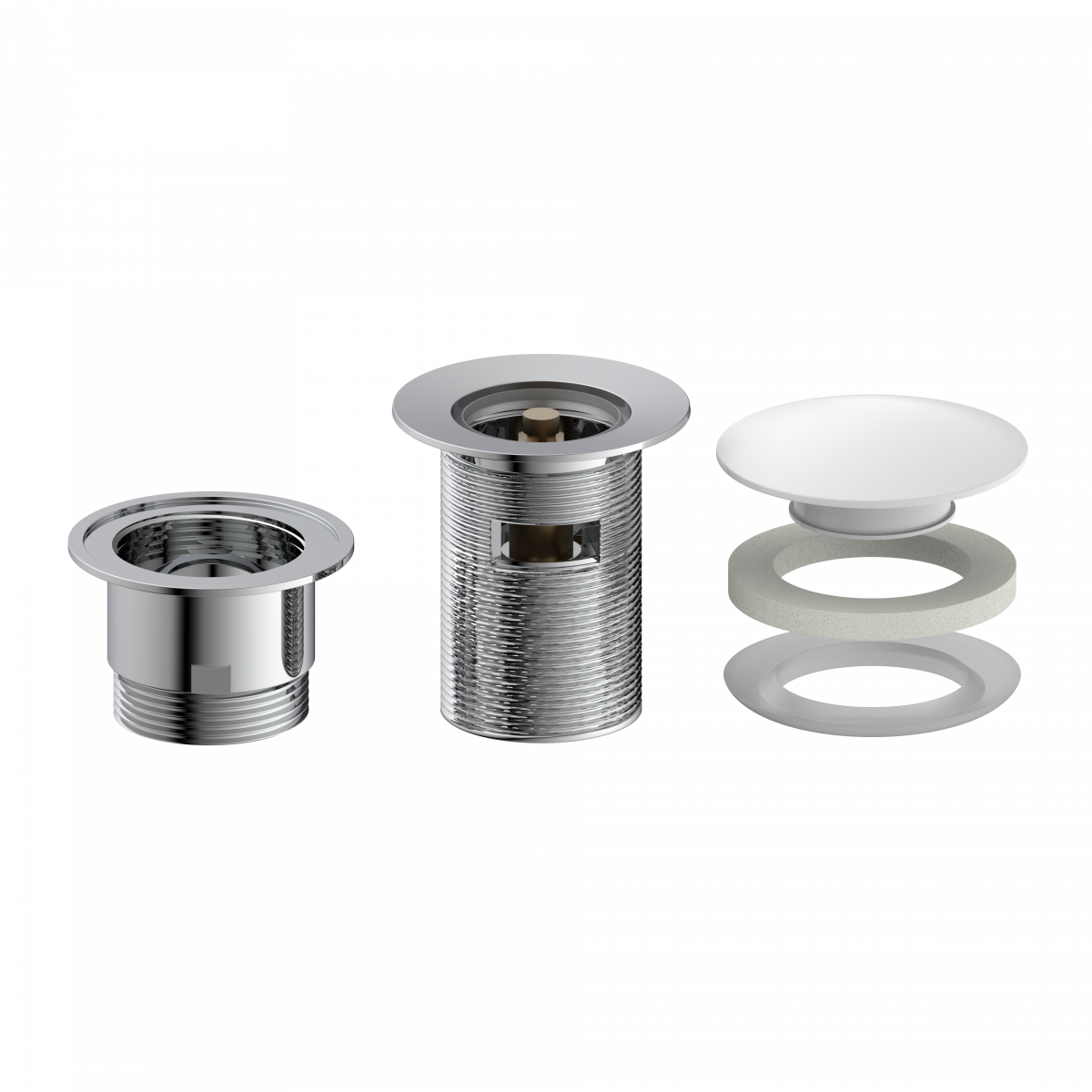 Ablaufventil mit Überlauf Weiß