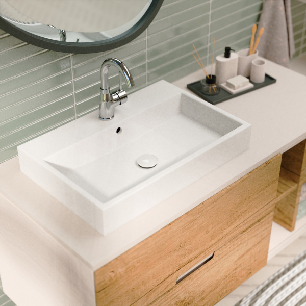 Ablaufventil mit &Uuml;berlauf Wei&szlig;