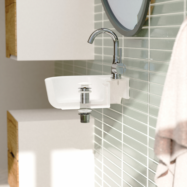 Ablaufventil mit &Uuml;berlauf Wei&szlig;