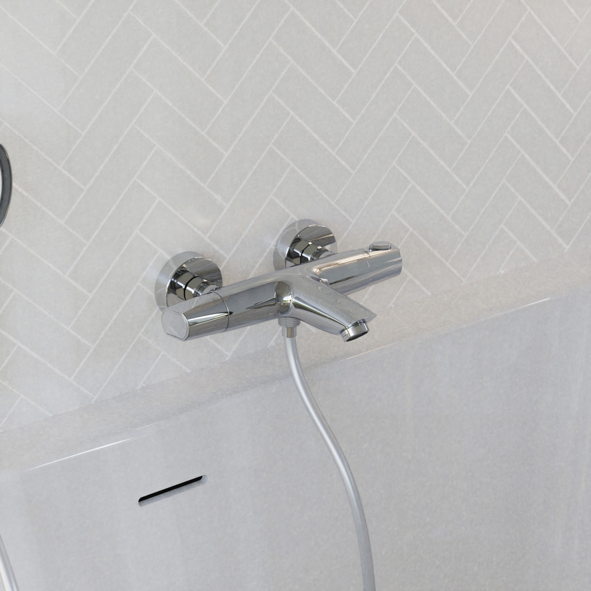 Badewannenarmatur Beatrice, in Chrom mit Thermostat