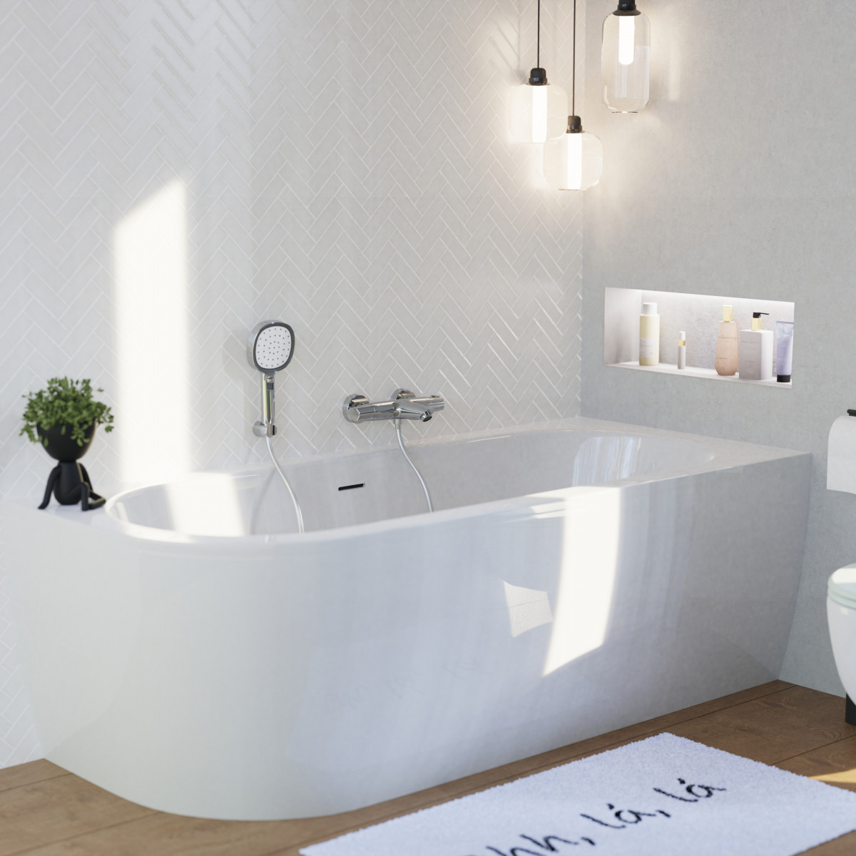 Badewannenarmatur Beatrice, in Chrom mit Thermostat