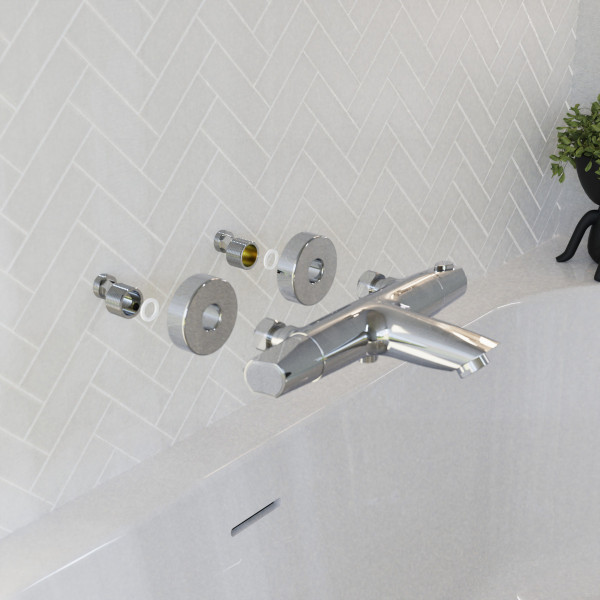 Badewannenarmatur Beatrice, in Chrom mit Thermostat