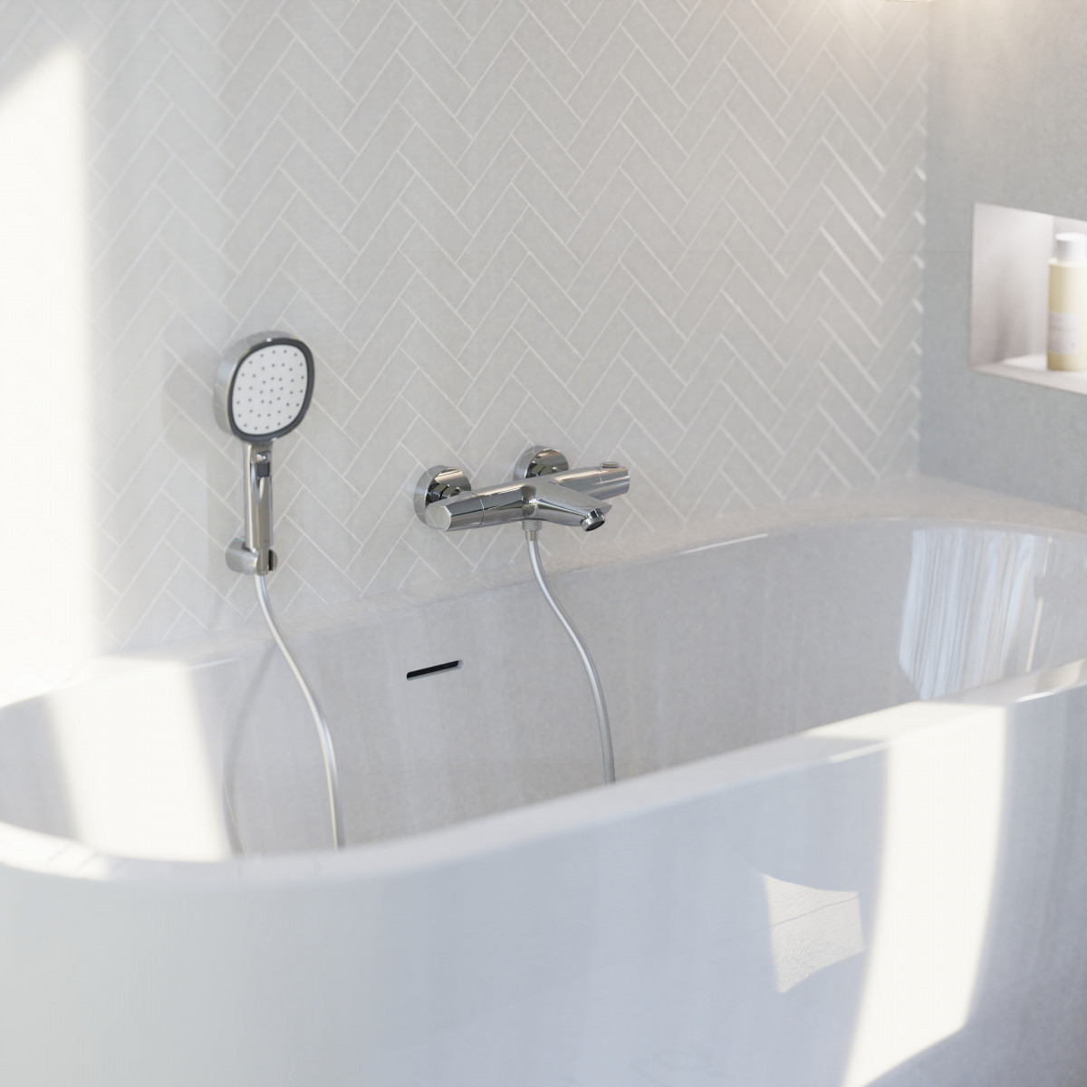 Badewannenarmatur Beatrice, in Chrom mit Thermostat