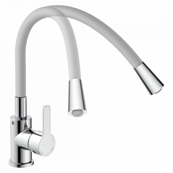 Sp&uuml;ltischarmatur FLEXO, Chrom/Hellgrau