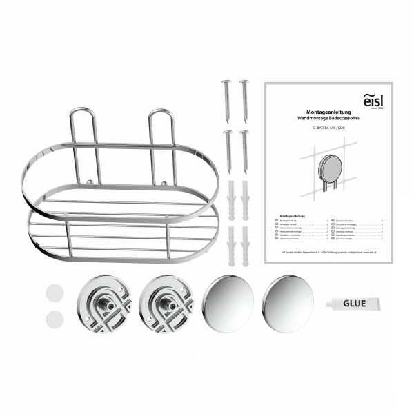 Dusch-Wandablage, chrom, zum Kleben oder Schrauben