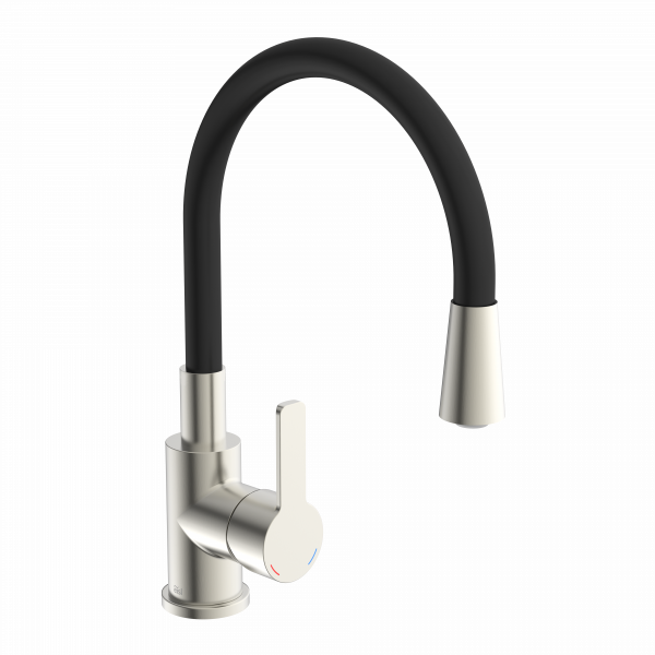 Spültischarmatur FLEXO, Edelstahloptik/Schwarz