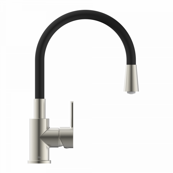 Spültischarmatur FLEXO, Edelstahloptik/Schwarz
