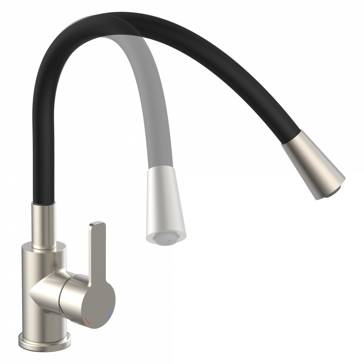 Spültischarmatur FLEXO, Edelstahloptik/Schwarz