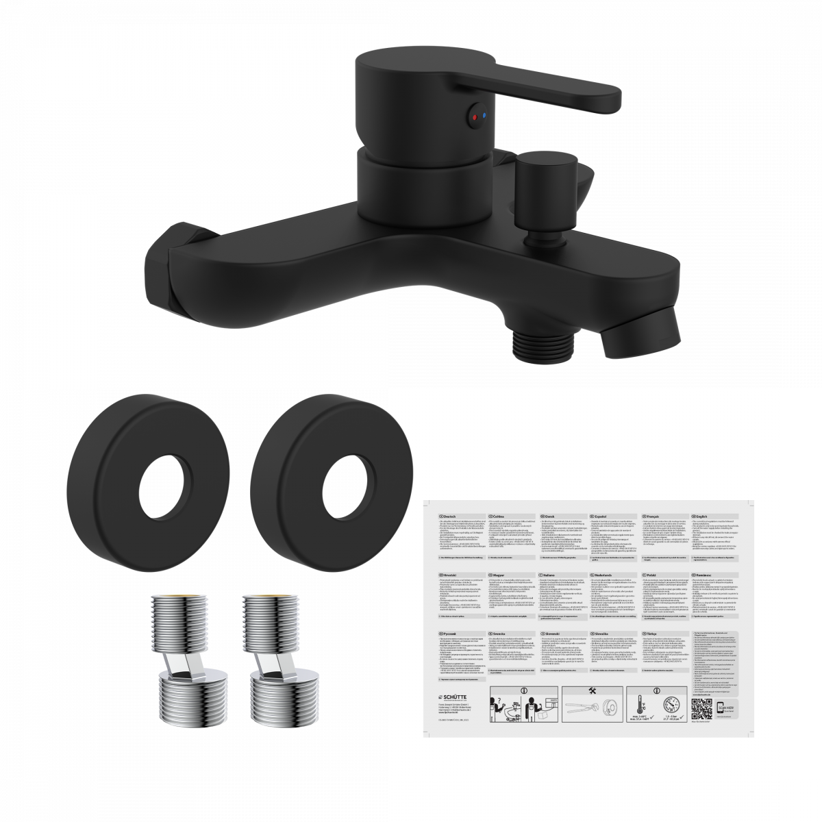 DENVER Wannenfüllarmatur, Schwarz matt