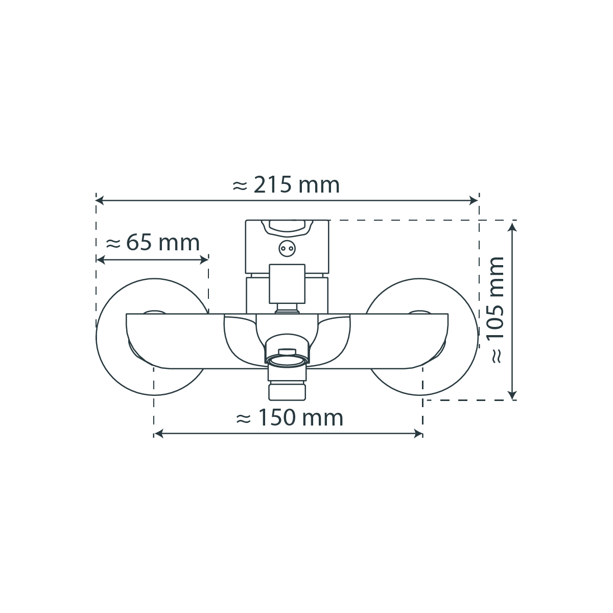 DENVER Wannenfüllarmatur, Schwarz matt