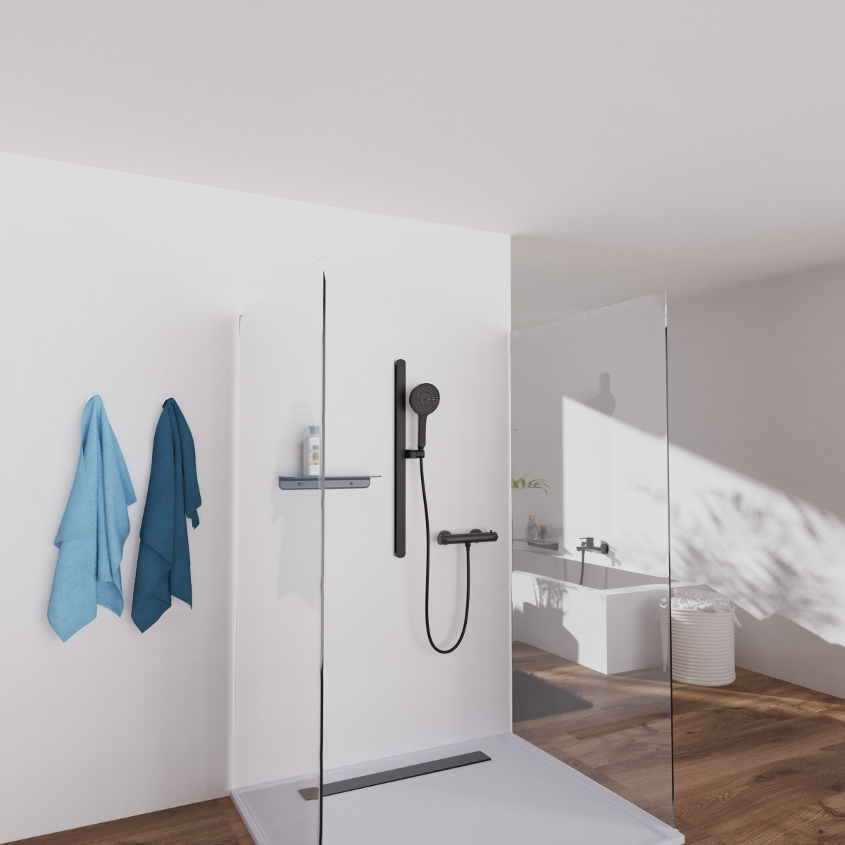 KARIBIK Stangenbrause-Set, Schwarz matt