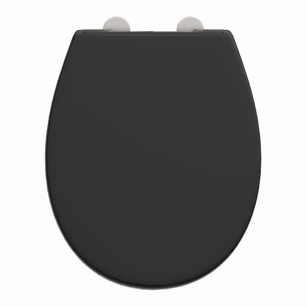 WC-Sitz Alma Made in Germany, in Schwarz mit Absenkautomatik und Schnellverschluss, O-Form