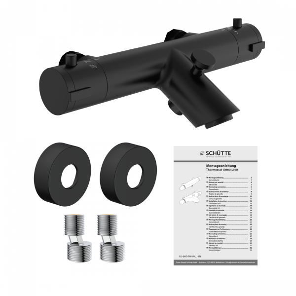 LONDON Thermostat Wannenf&uuml;llarmatur, Schwarz