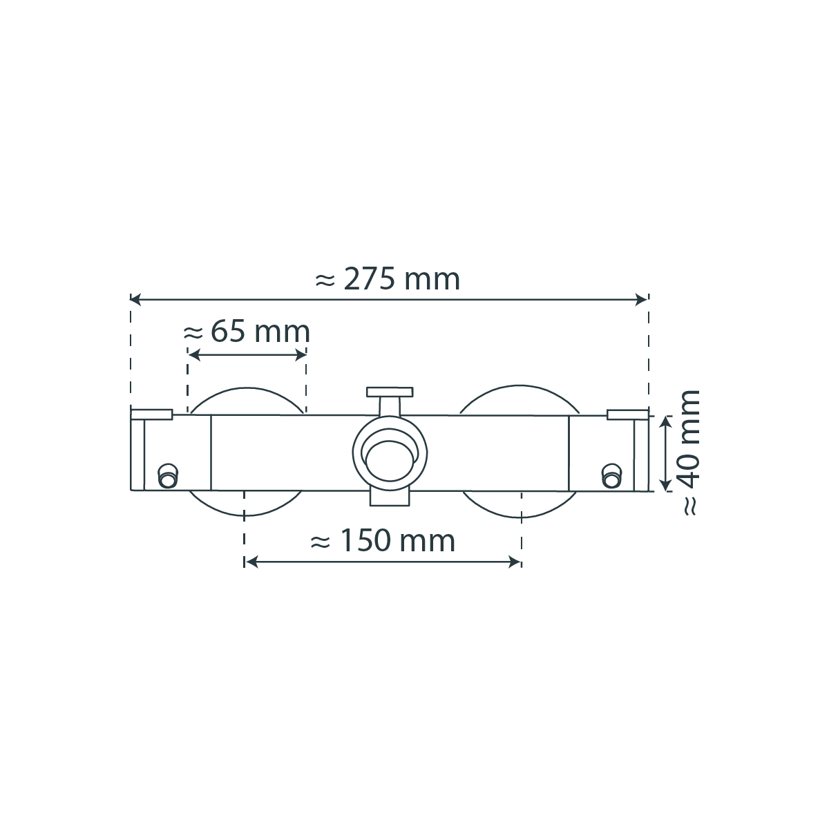 LONDON Thermostat Wannenfüllarmatur, Schwarz