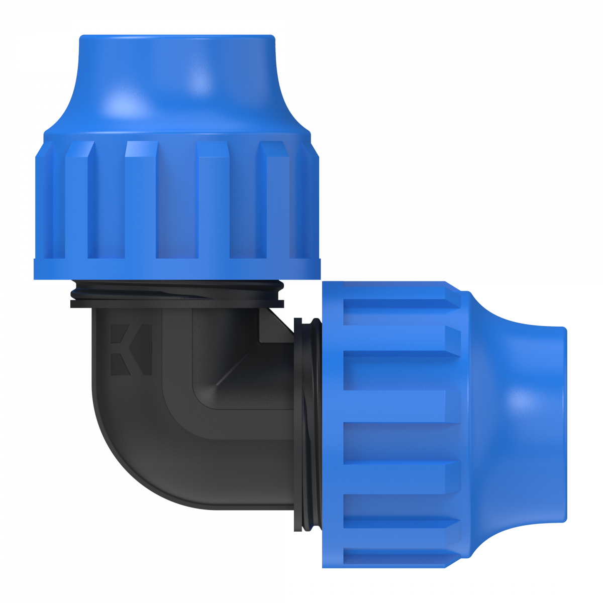 Fitting Winkel, 32 mm, Klemmfitting für HDPE