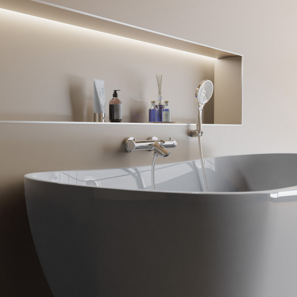 LONDON Thermostat Wannenf&uuml;llarmatur, Chrom