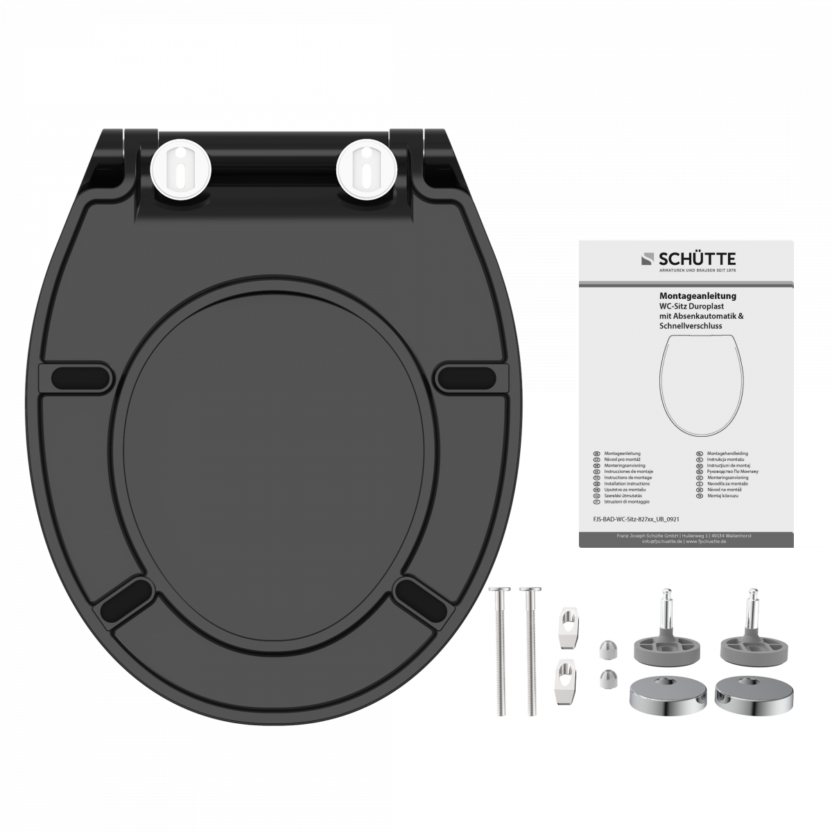 Duroplast WC-Sitz SLIM Black, mit Absenkautomatik und Schnellverschluss