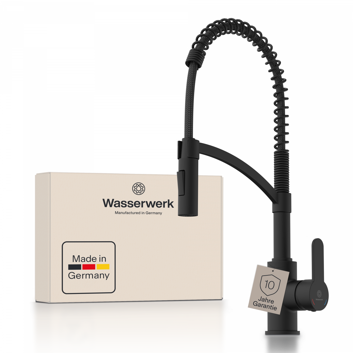 WK 3 in Schwarz, Küchenarmatur mit innovativem Spiralfeder-Design