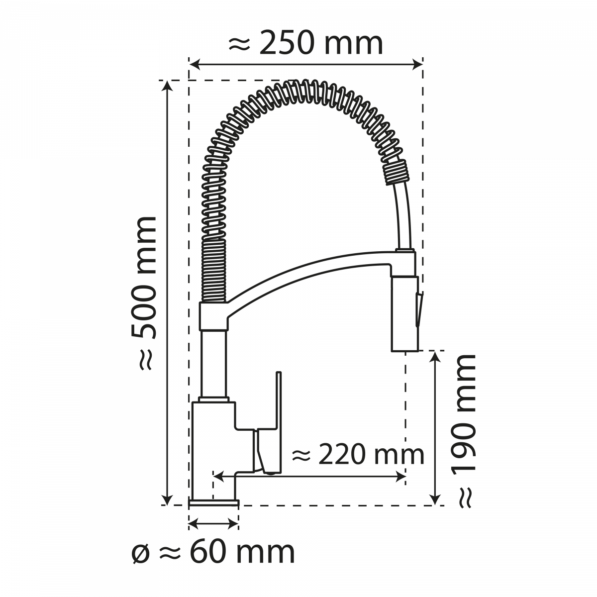 WK 3 in Schwarz, Küchenarmatur mit innovativem Spiralfeder-Design