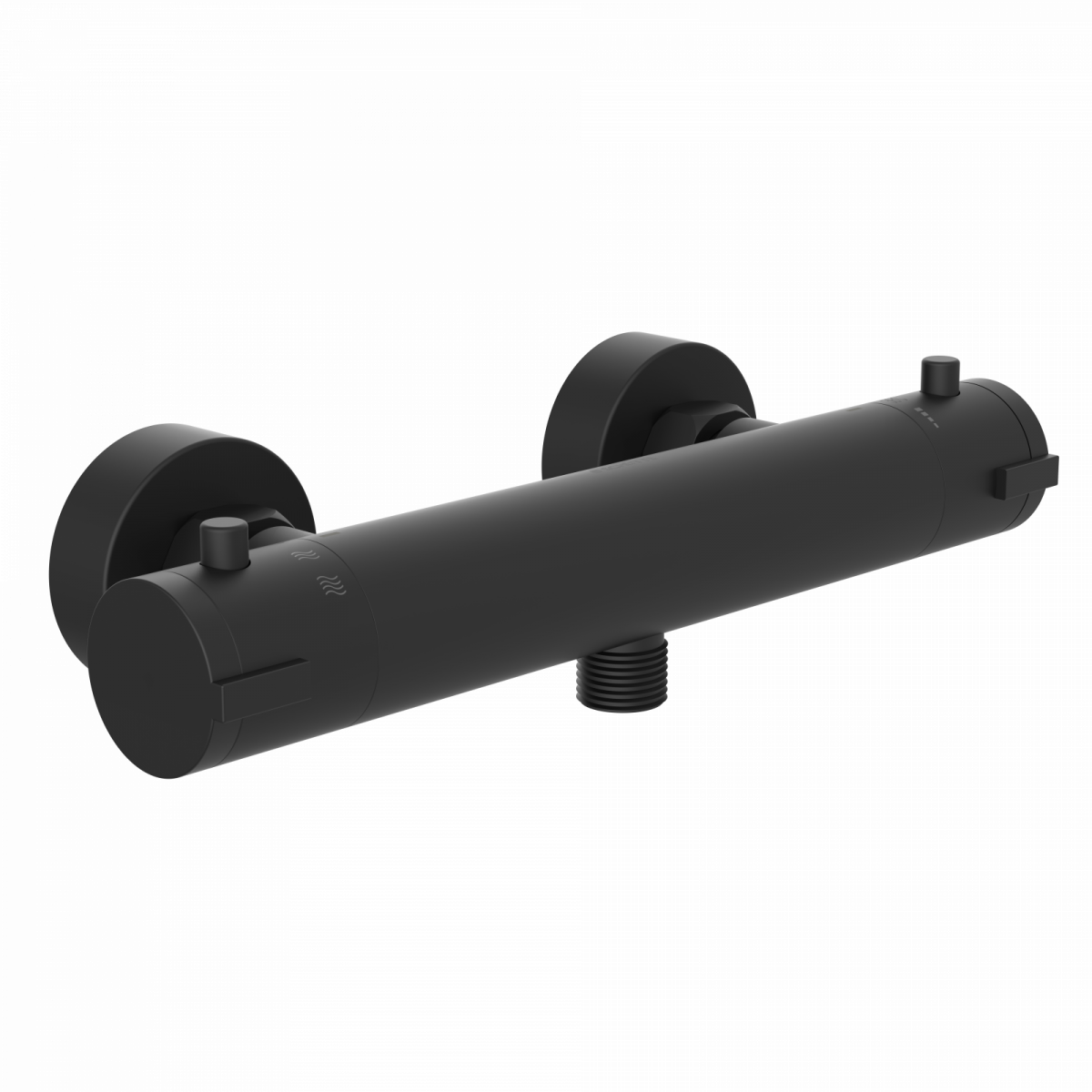 LONDON Thermostat Duscharmatur, Schwarz matt