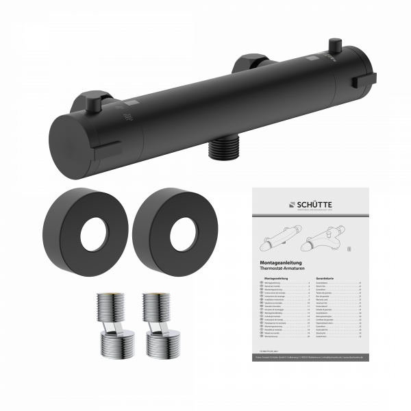 LONDON Thermostat Duscharmatur, Schwarz matt