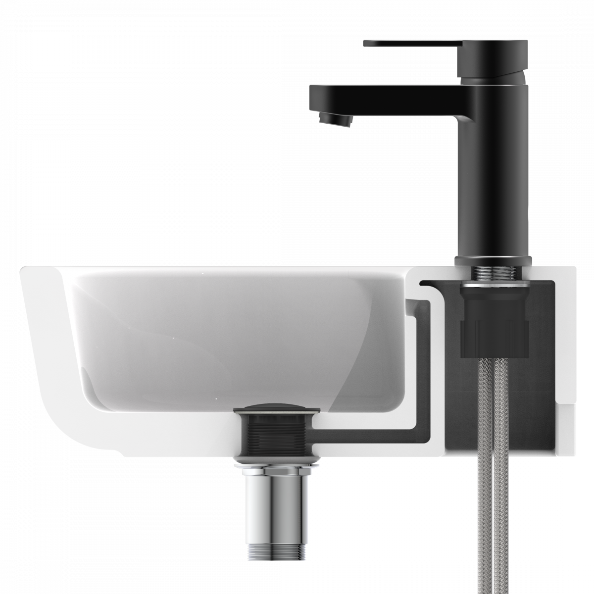 ELEPHANT Waschtischarmatur, Schwarz matt