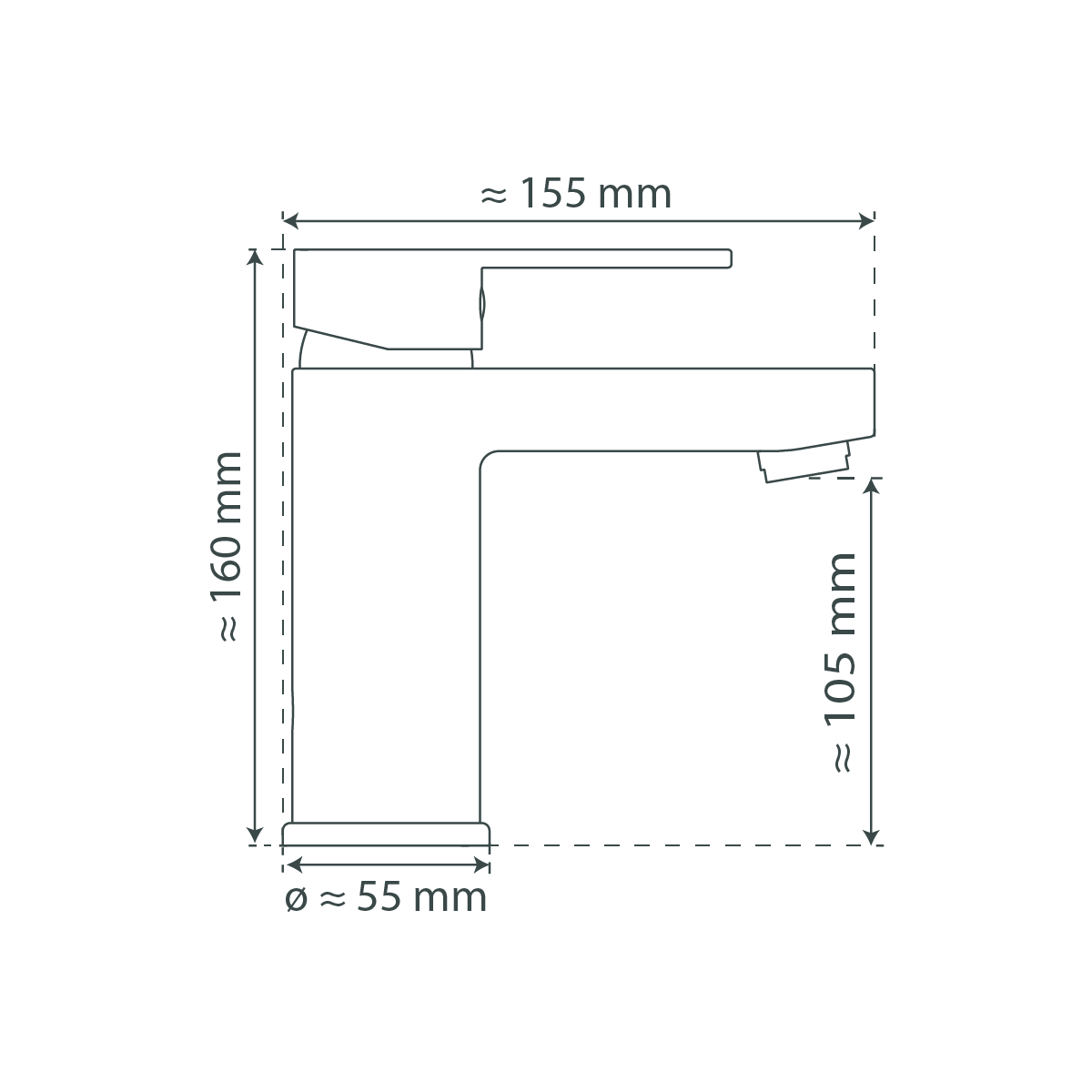 ELEPHANT Waschtischarmatur, Schwarz matt