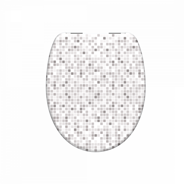 Duroplast WC-Sitz MOSAIK GRAU, mit Absenkautomatik