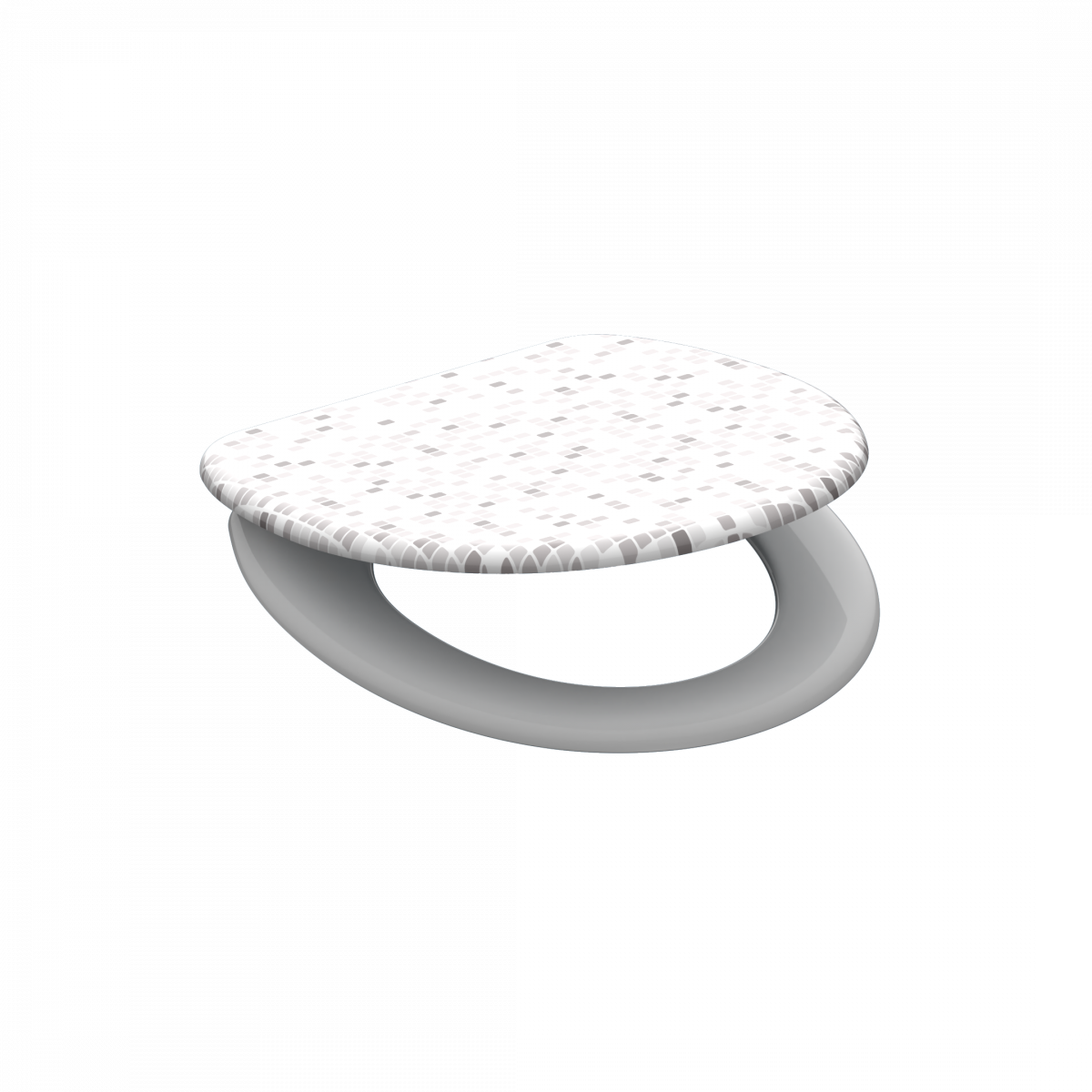 Duroplast WC-Sitz MOSAIK GRAU, mit Absenkautomatik