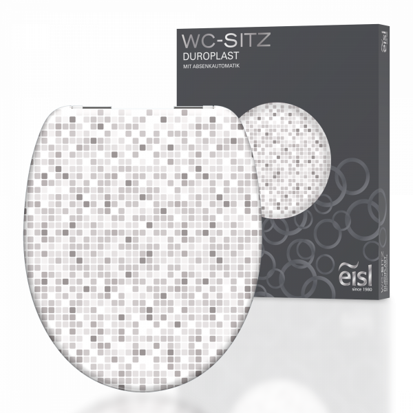 Duroplast WC-Sitz MOSAIK GRAU, mit Absenkautomatik