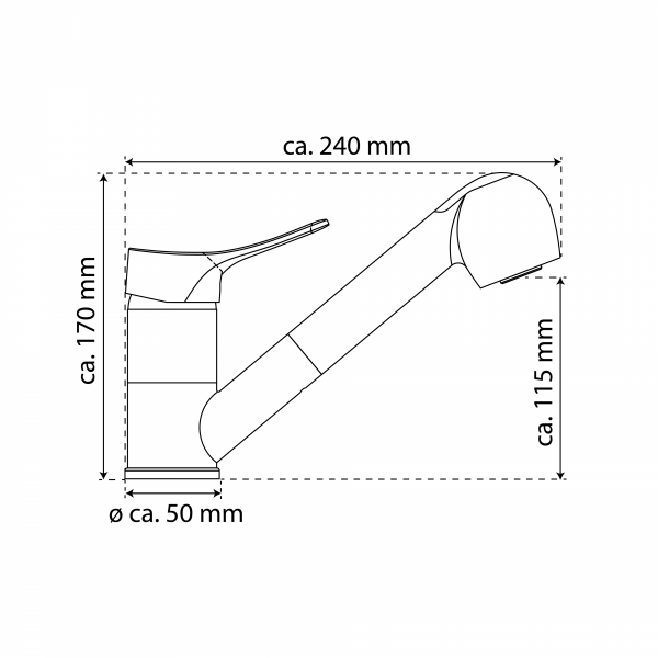 VERONA Sp&uuml;ltischarmatur Niederdruck, Chrom