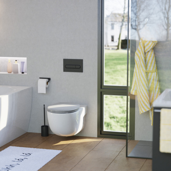 WC-Sitz Alma Made in Germany, in Grau mit Absenkautomatik und Schnellverschluss, O-Form