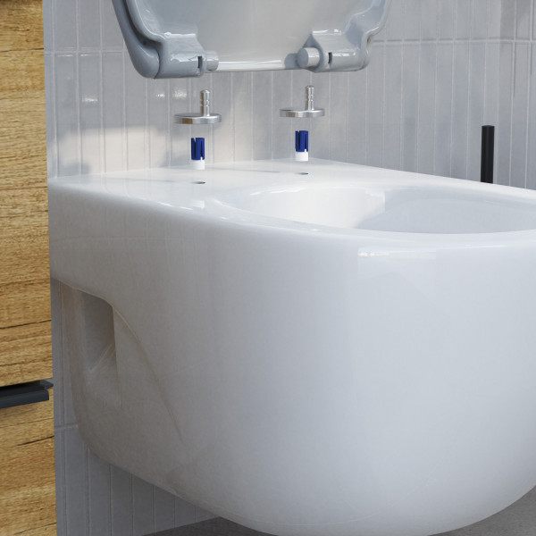 WC-Sitz Alma Made in Germany, in Grau mit Absenkautomatik und Schnellverschluss, O-Form