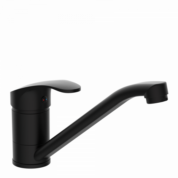 Küchenarmatur Vera, in Schwarz matt mit schwenkbarem Auslauf, Hochdruck
