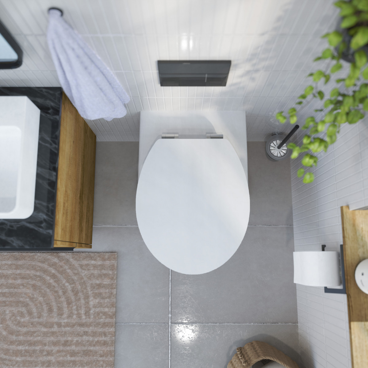 WC-Sitz Gaia aus MDF, in Grau mit Absenkautomatik, FSC-zertifiziert