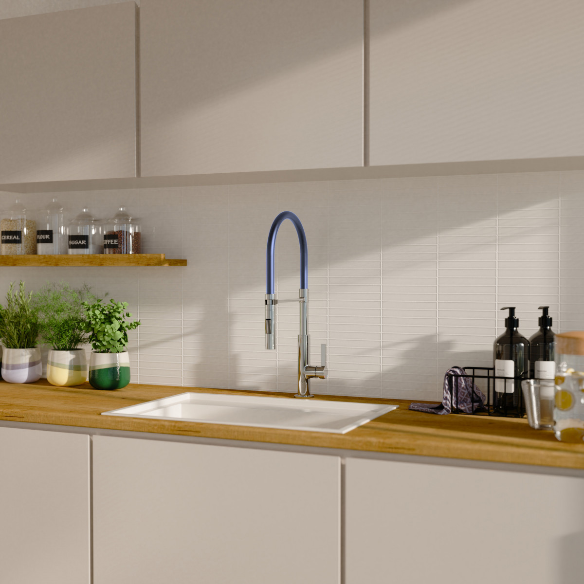 Küchenarmatur Nova, in Chrom mit herausnehmbarer Geschirrbrause, Hochdruck