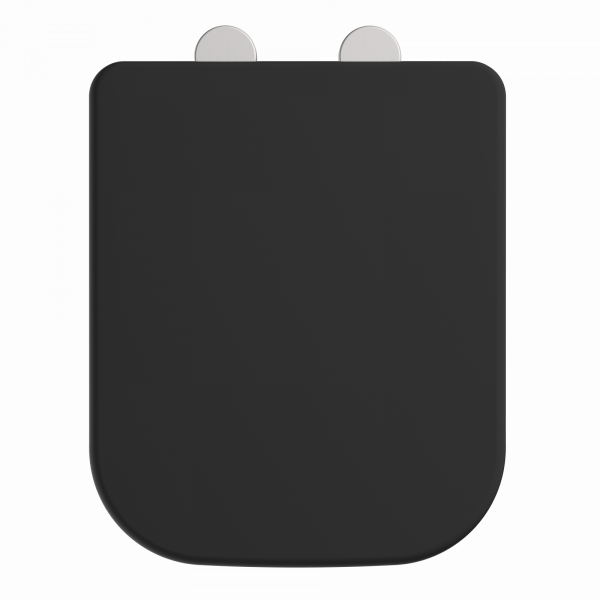 WC-Sitz Helma, in Schwarz mit Absenkautomatik und Schnellverschluss, E-Form