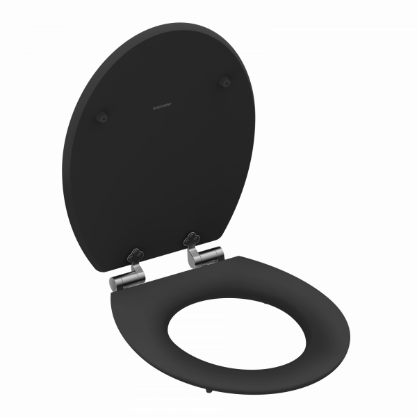 WC-Sitz Gaia aus MDF, in Schwarz mit Absenkautomatik, FSC-zertifiziert