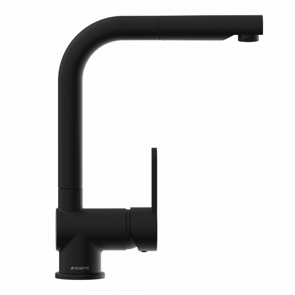 LONDON Sp&uuml;ltischarmatur, Schwarz matt, mit herausziehbarem Auslauf