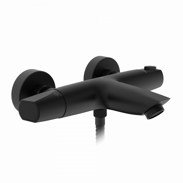 Badewannenarmatur Beatrice, in Schwarz matt mit Thermostat