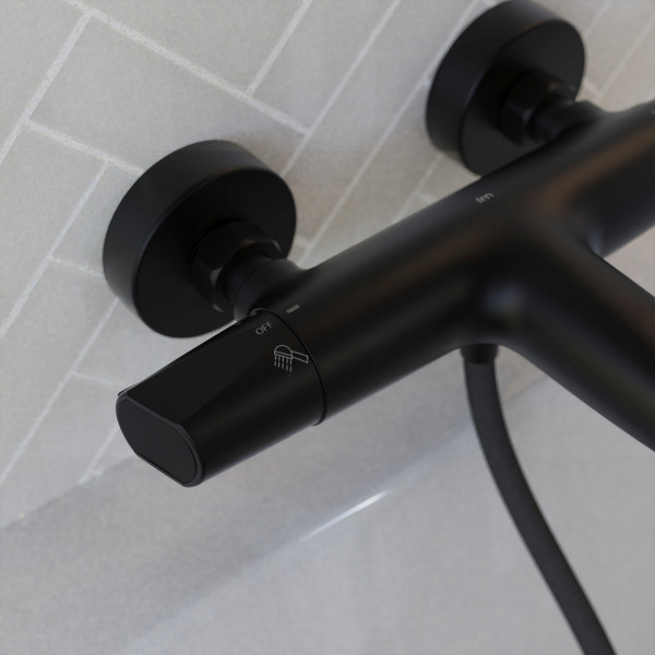 Badewannenarmatur Beatrice, in Schwarz matt mit Thermostat