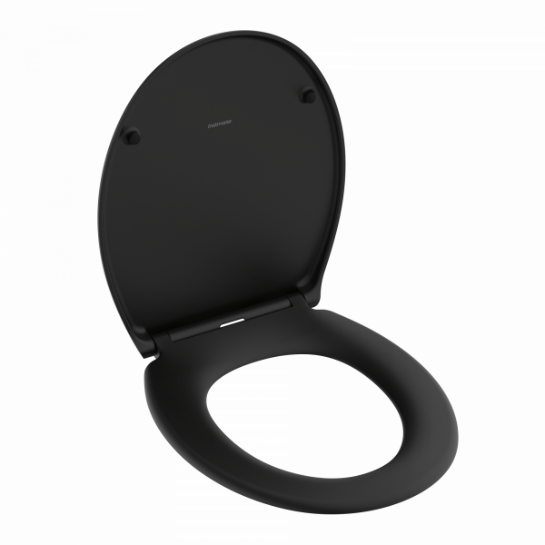 WC-Sitz Helma, in Schwarz mit Absenkautomatik und Schnellverschluss, O-Form
