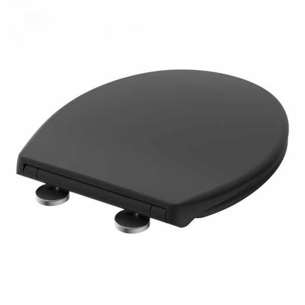 WC-Sitz Helma, in Schwarz mit Absenkautomatik und Schnellverschluss, O-Form