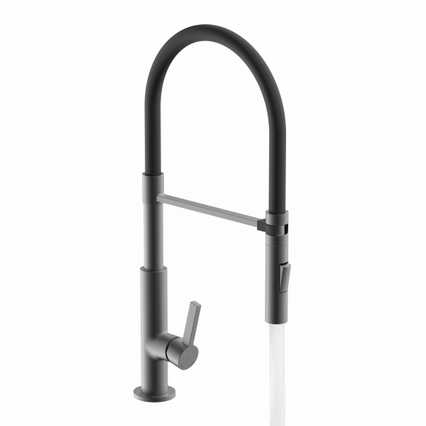 K&uuml;chenarmatur Nova, in Graphit matt mit herausnehmbarer Geschirrbrause, Hochdruck