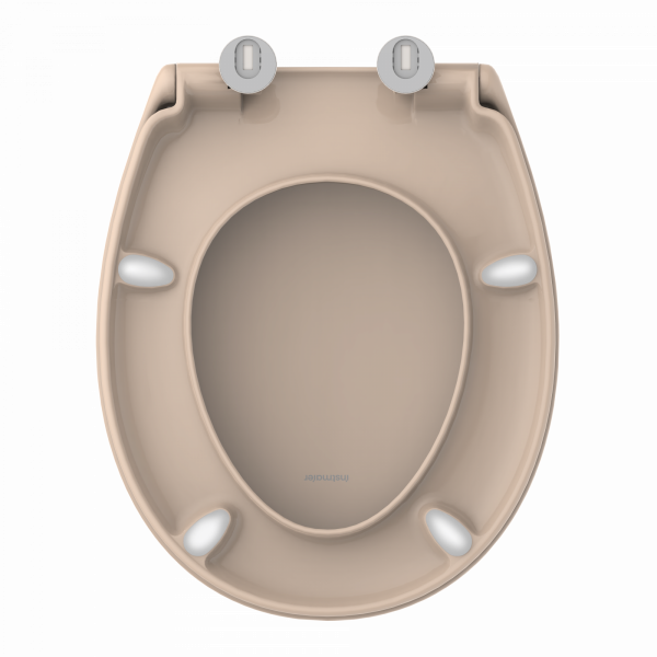WC-Sitz Alma Made in Germany, in Bahamabeige mit Absenkautomatik und Schnellverschluss, O-Form