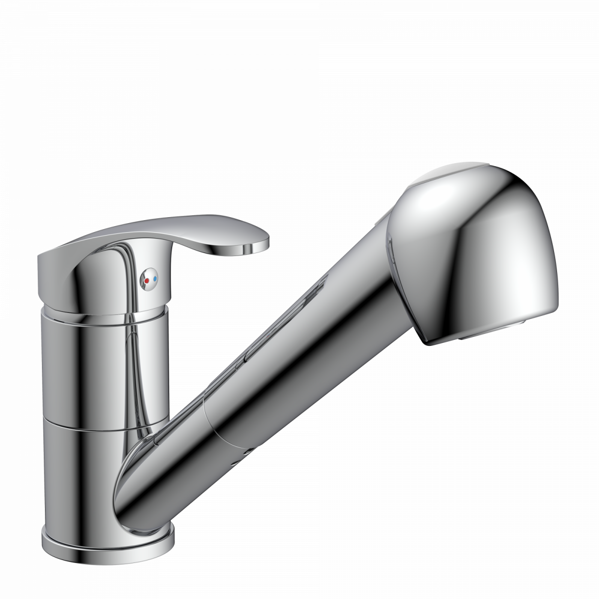 K&uuml;chenarmatur Elena, in Chrom mit ausziehbarer Geschirrbrause, Hochdruck