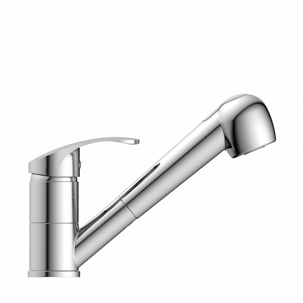 K&uuml;chenarmatur Elena, in Chrom mit ausziehbarer Geschirrbrause, Hochdruck