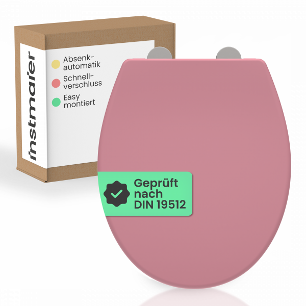 WC-Sitz Helma, in Koralle mit Absenkautomatik und Schnellverschluss, O-Form