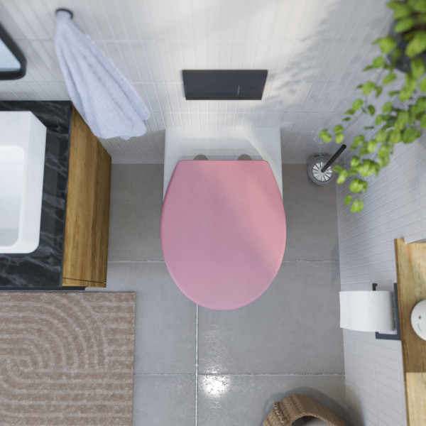 WC-Sitz Helma, in Koralle mit Absenkautomatik und Schnellverschluss, O-Form